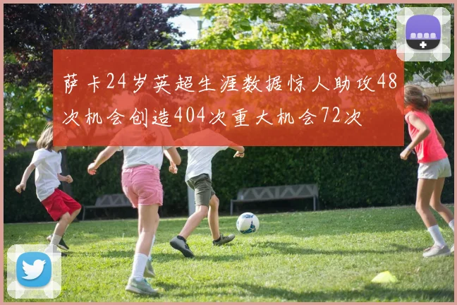 萨卡24岁英超生涯数据惊人助攻48次机会创造404次重大机会72次